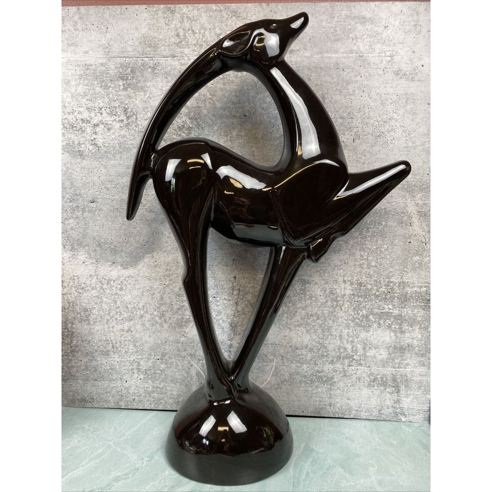 Vintage Haeger LARGE ART DECO GAZELLE IMPALA SCULP